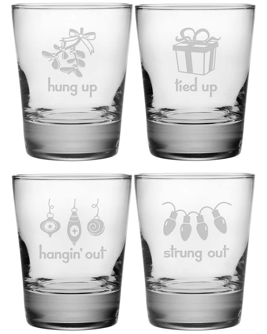 Susquehanna Glass Holidays Hang Ups Set Of 4 Glasses 13.25oz