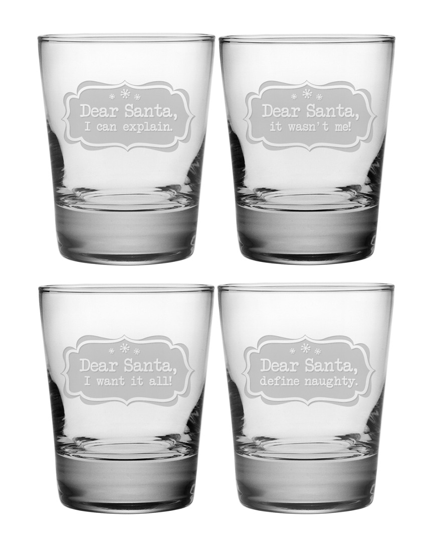 Susquehanna Glass Dear Santa Set Of Four 13.25oz Glasses