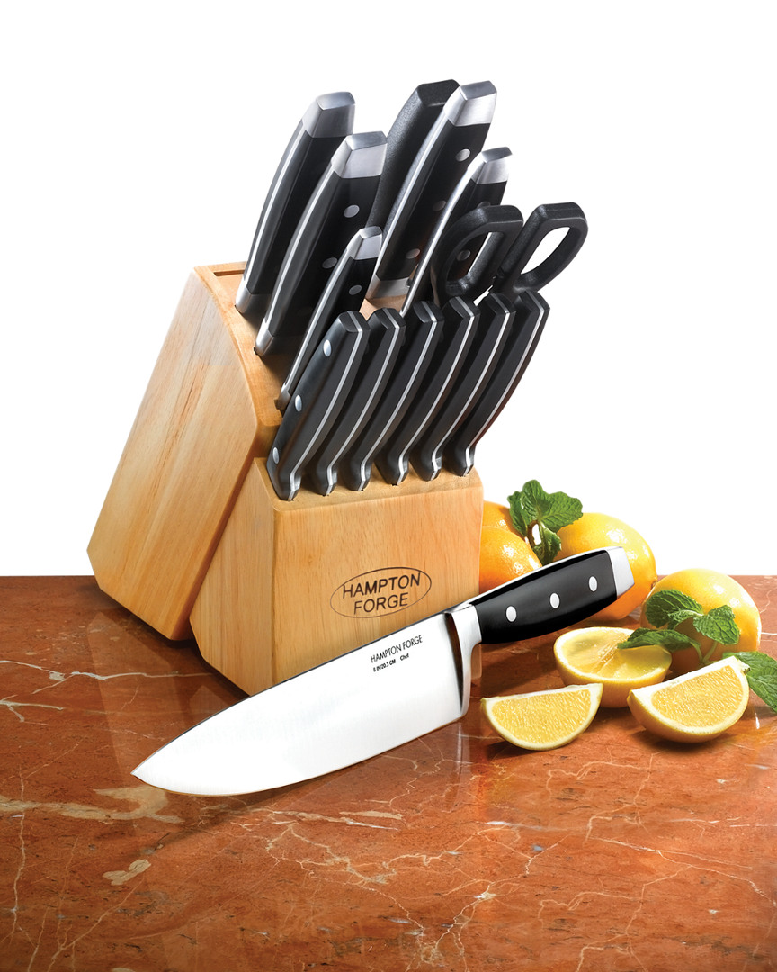 Hampton Forge Continental 15pc Cutlery Set With Block In Brown