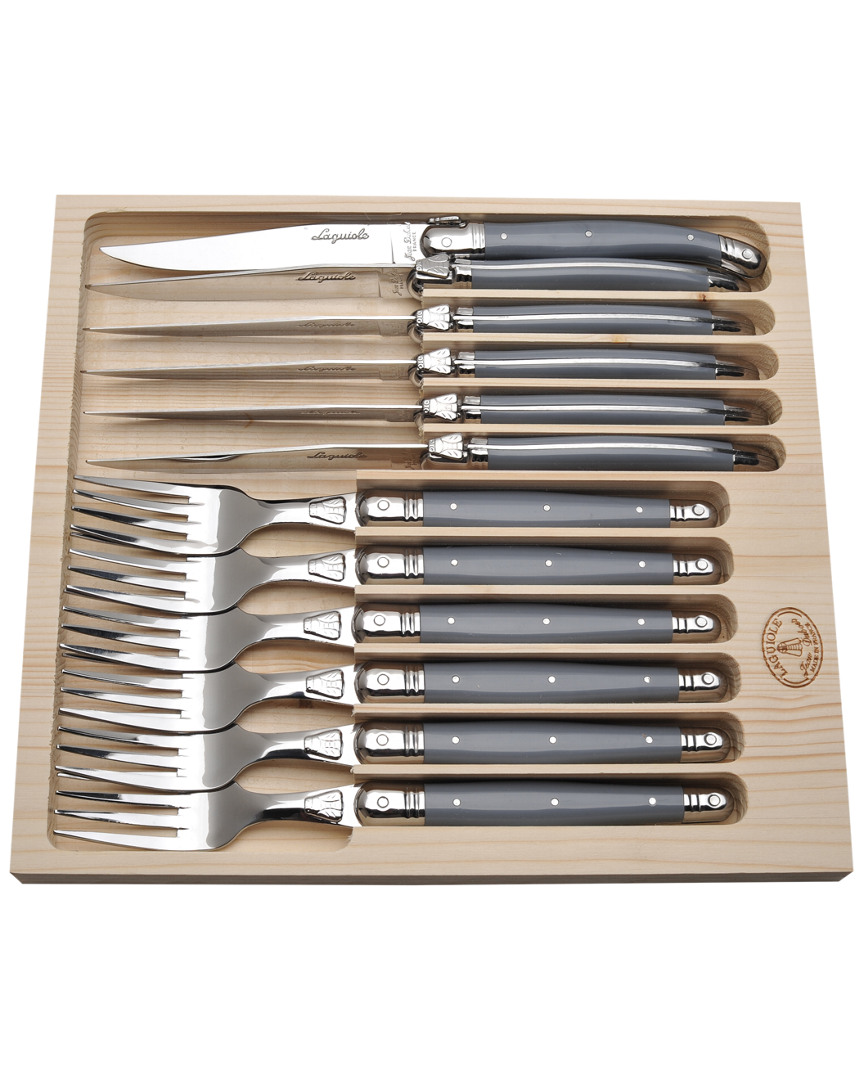 Jean Dubost Laguiole 12pc Flatware Set In Gray