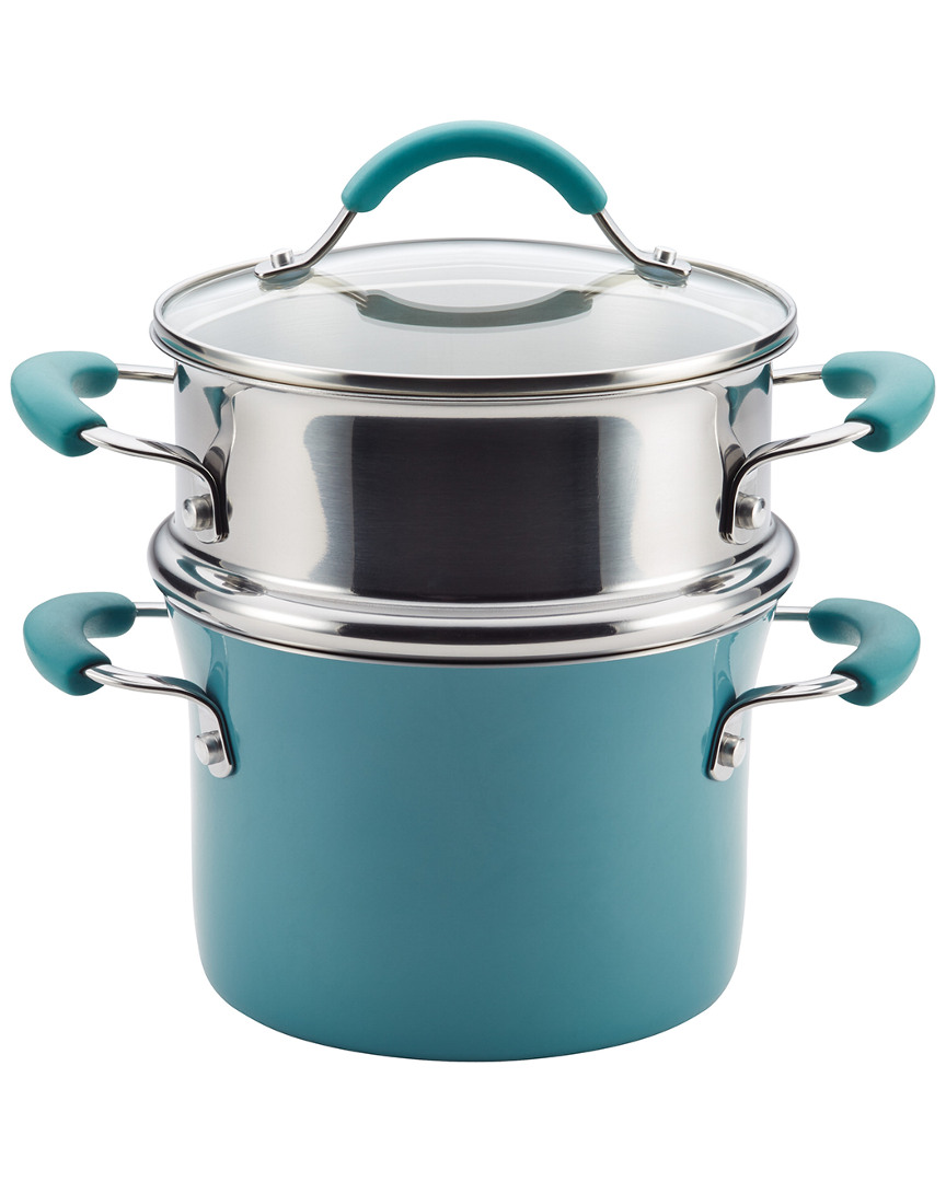 Rachael Ray Cucina Nonstick 3qt Multi-pot Set In Agave Blue
