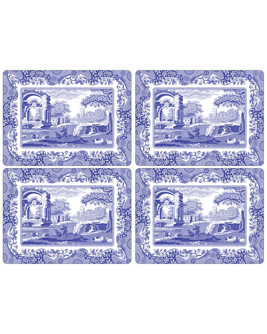 Spode Set Of Four Blue Italian Placemats
