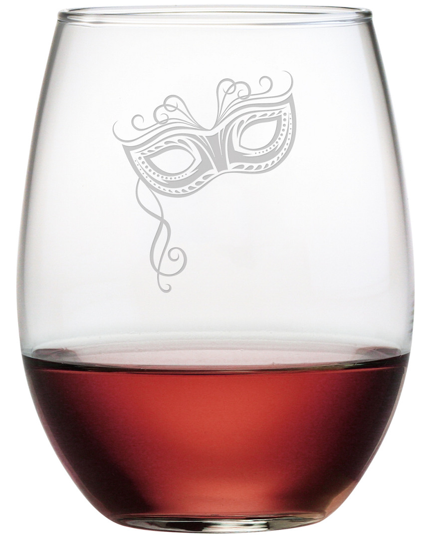 Susquehanna Set Of Four 21oz Masquerade Stemless Wine Glasses