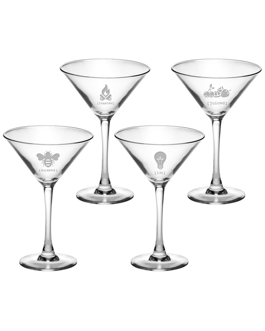 Susquehanna Set Of Four 7.25oz Tipsy Martini Glasses