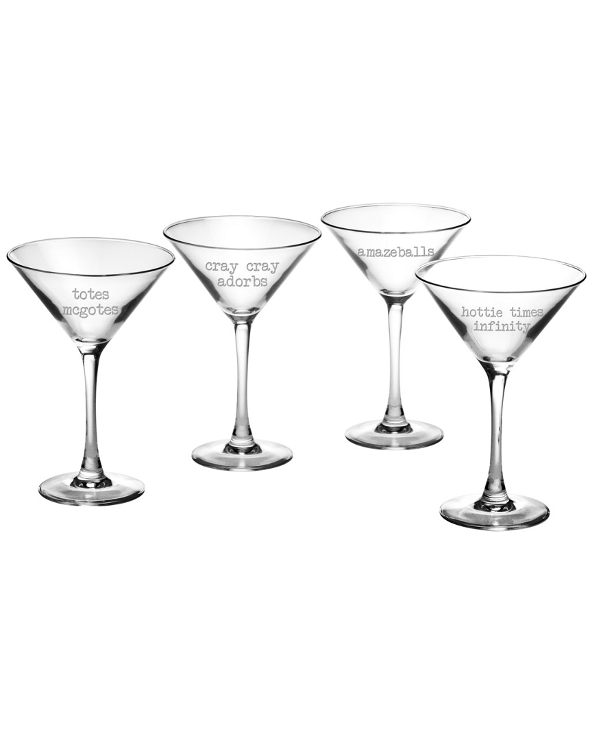 Susquehanna Set Of Four 7.25oz Girl Talk Martini Glasses