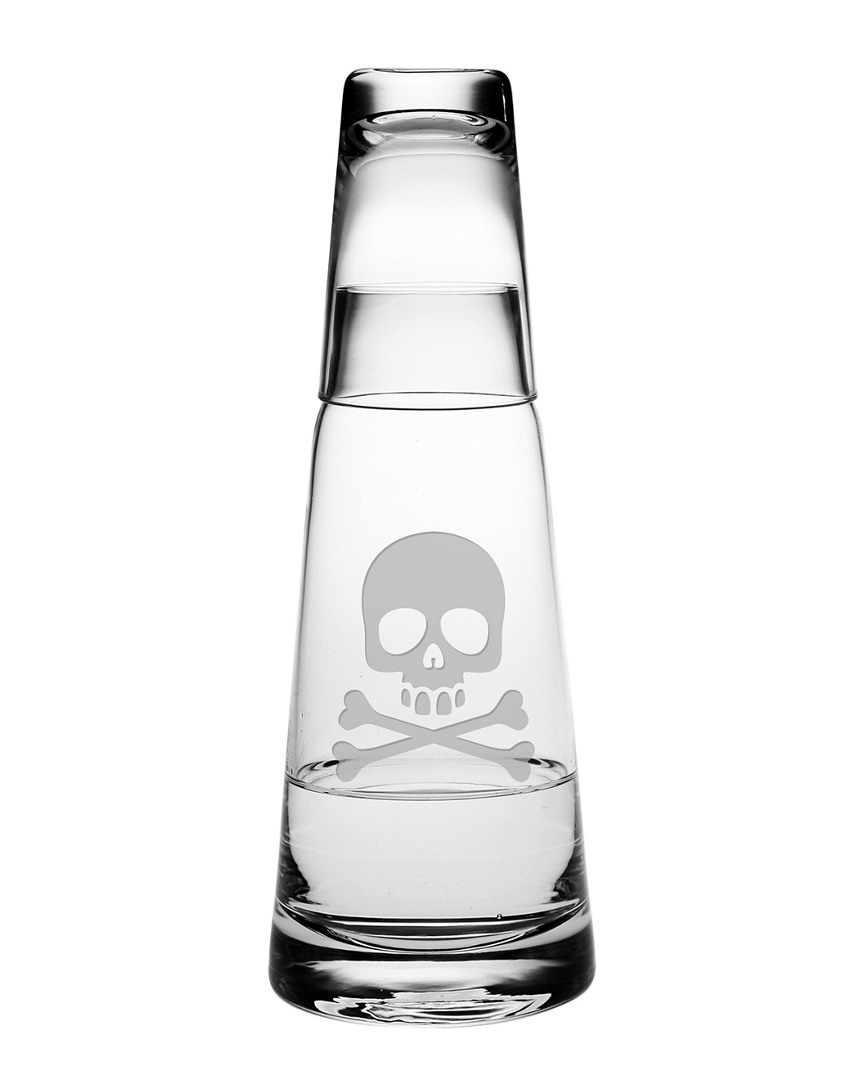 Susquehanna Glass Company Skull & Crossbones Cone Night Bottle Set