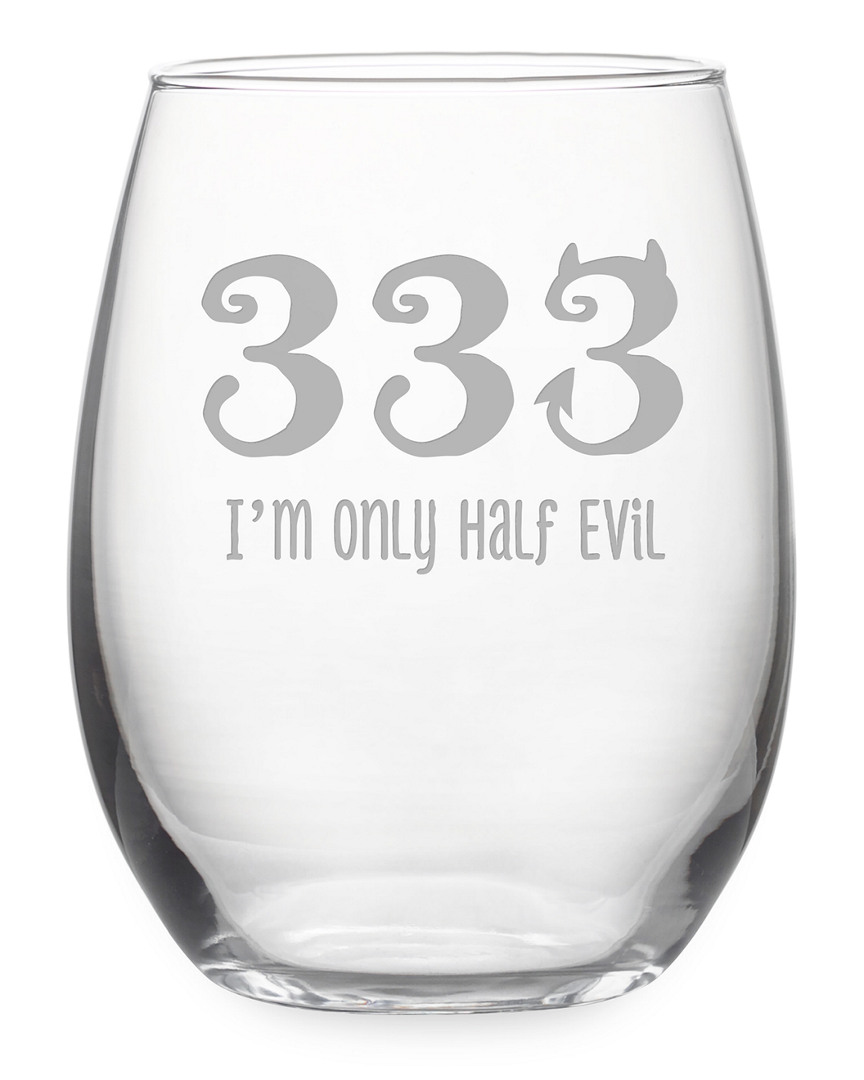 Susquehanna Glass Company Set Of 4 Half Evil Stemless Wine Glasses