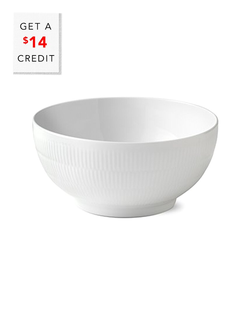 Royal Copenhagen 3.25qt White Fluted Bowl In Nocolor