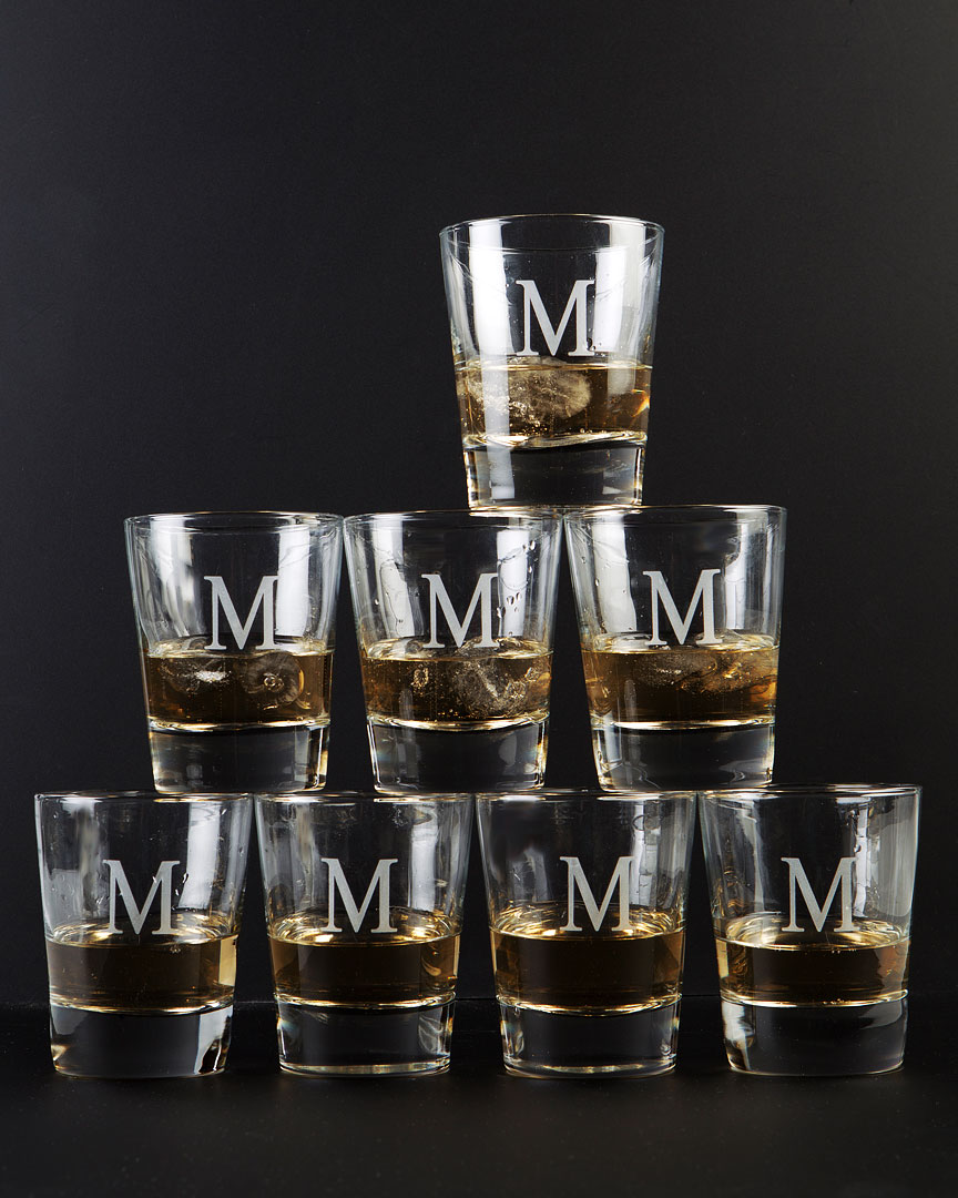 Susquehanna Glass Monogrammed Set Of 8 Dof Glasses