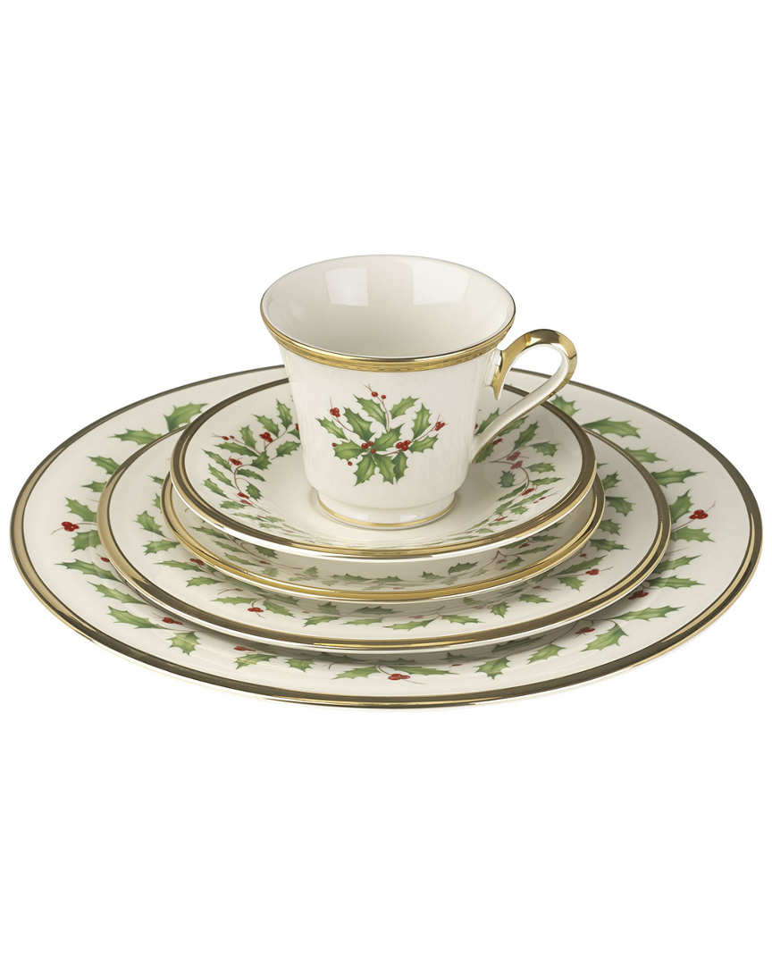 Lenox Discontinued Holiday 5pc Place Setting In Beige