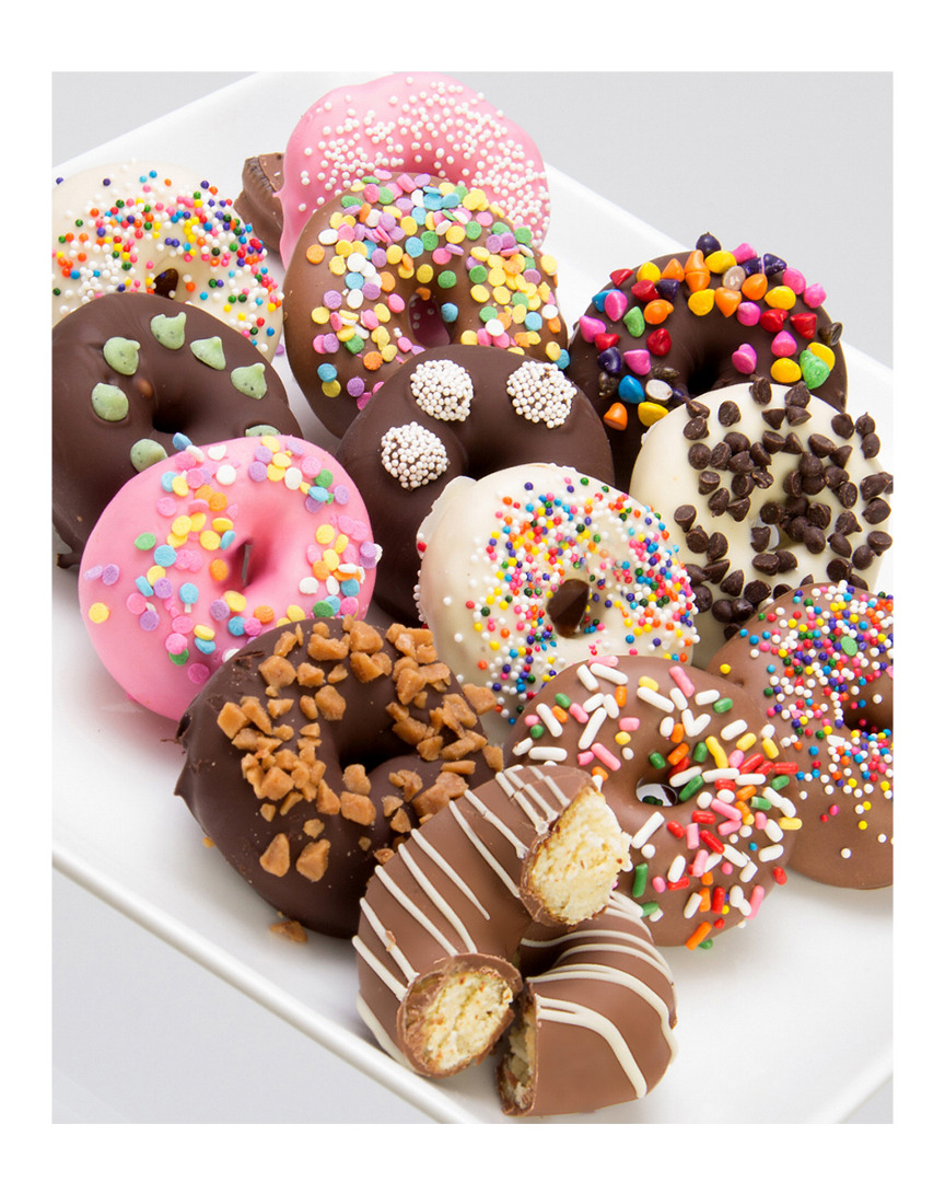 Chocolate Covered Company 12 Pc Ultimate Toppings Chocolate Covered Mini Donuts