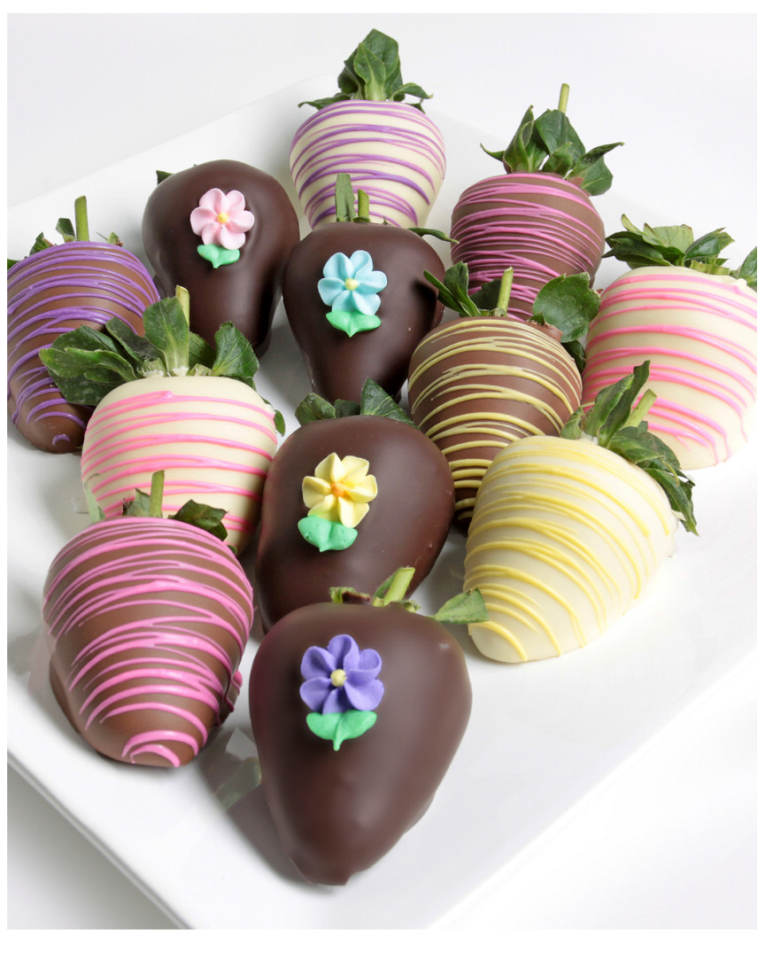 Chocolate Covered Company 12pc Spring Belgian Chocolate Covered Strawberries