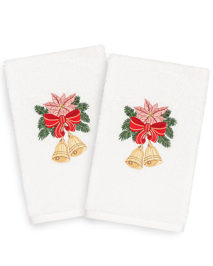 Linum Home Textiles Set Of 2 Christmas Bells Hand Towels