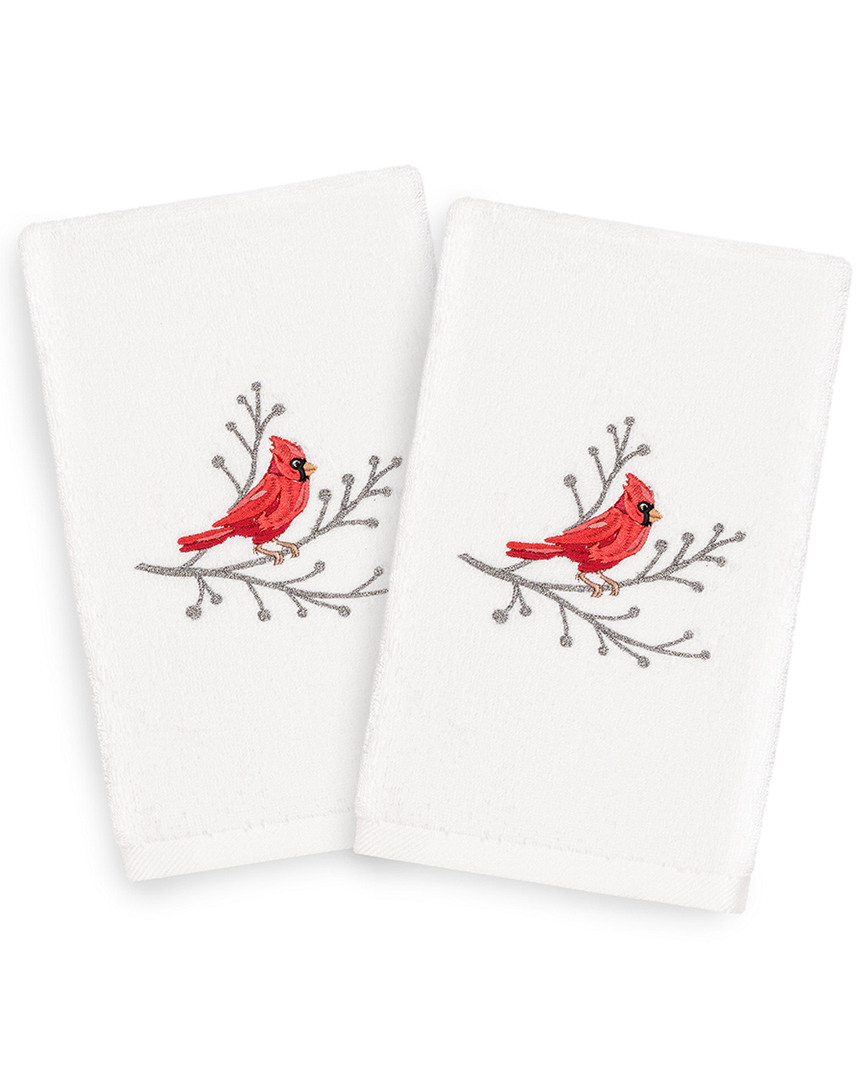 Linum Home Textiles Set Of 2 Christmas Cardinal Hand Towels