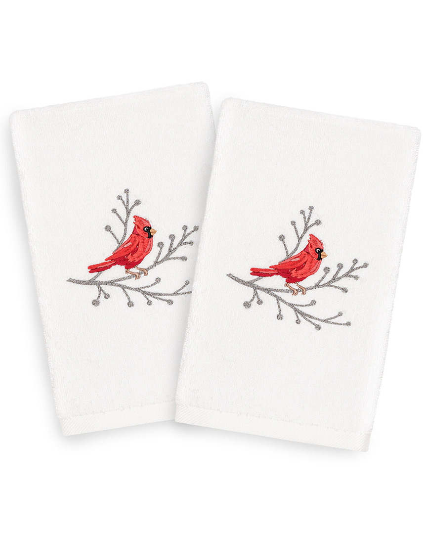 Linum Home Textiles Set Of 2 Christmas Cardinal Hand Towels