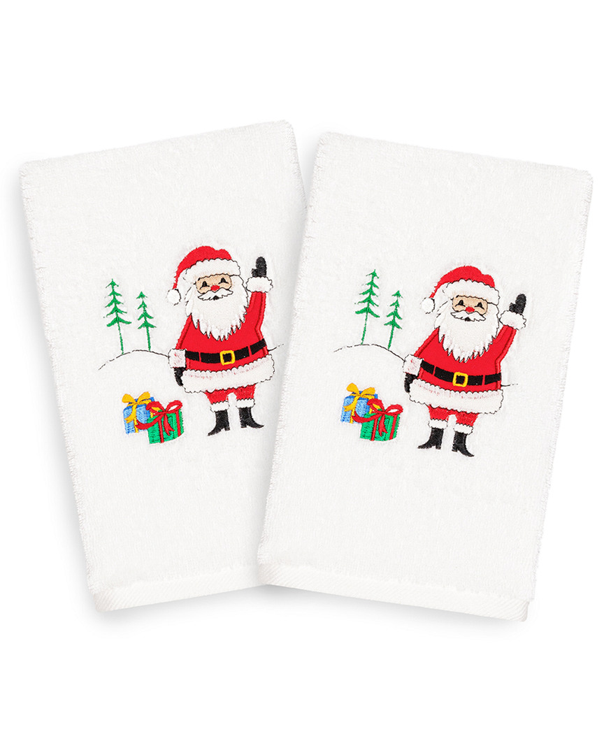 Linum Home Textiles Set Of 2 Christmas Santa Waving Hand Towels