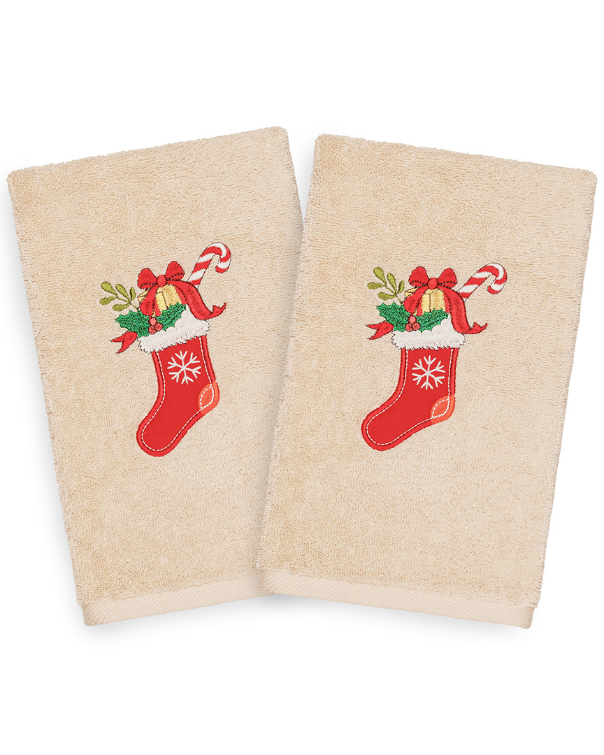 Linum Home Textiles Set Of 2 Christmas Stocking Hand Towels