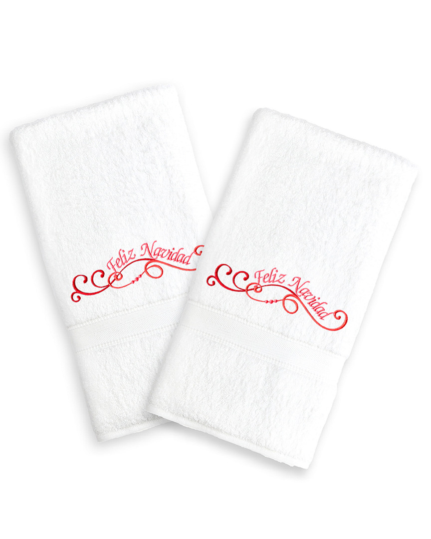 Linum Home Textiles Set Of 2 Embroidered Hand Towels