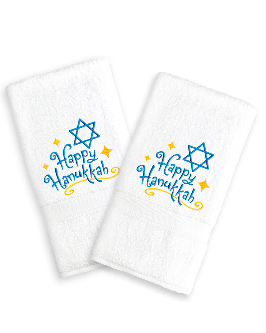 Linum Home Textiles Set Of 2 Embroidered Hand Towels