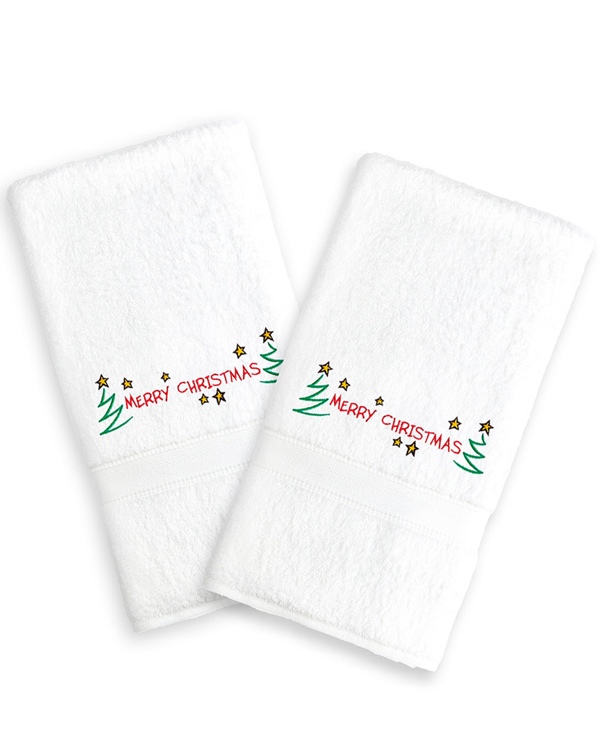 Linum Home Textiles Set Of 2 Embroidered Hand Towels