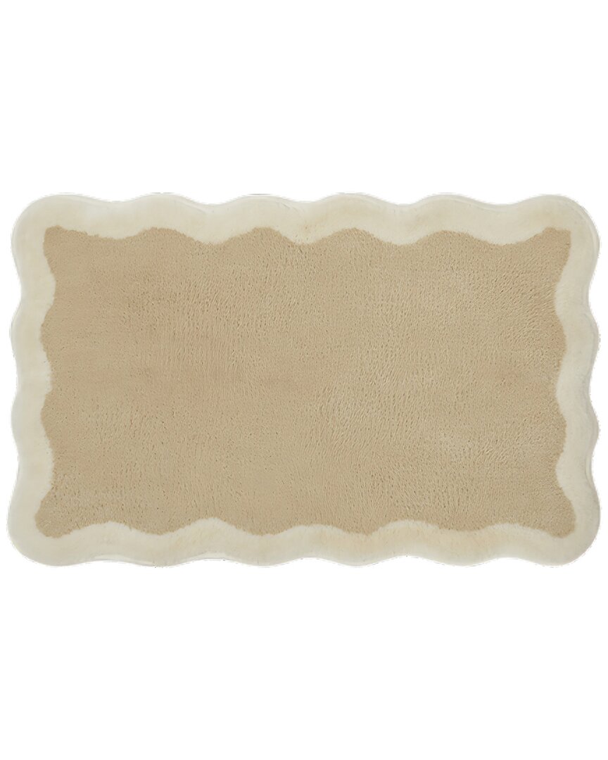 Summer & Rose Wavy Edge Bathmat In Nude