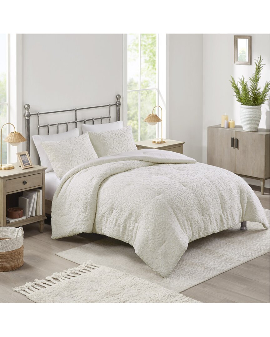 Madison Park Orly Tufted Woven Comforter Set In White