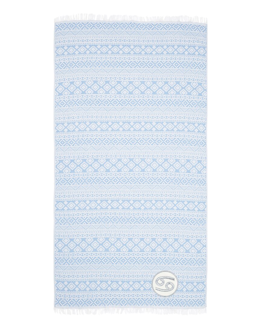Linum Home Textiles Turkish Cotton Sea Breeze Cancer Blue Pestemal Beach Towel