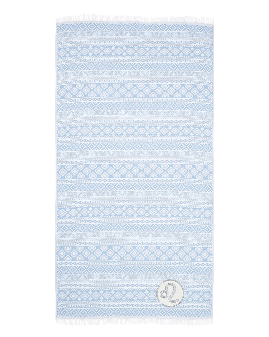 Linum Home Textiles Turkish Cotton Sea Breeze Leo Blue Pestemal Beach Towel
