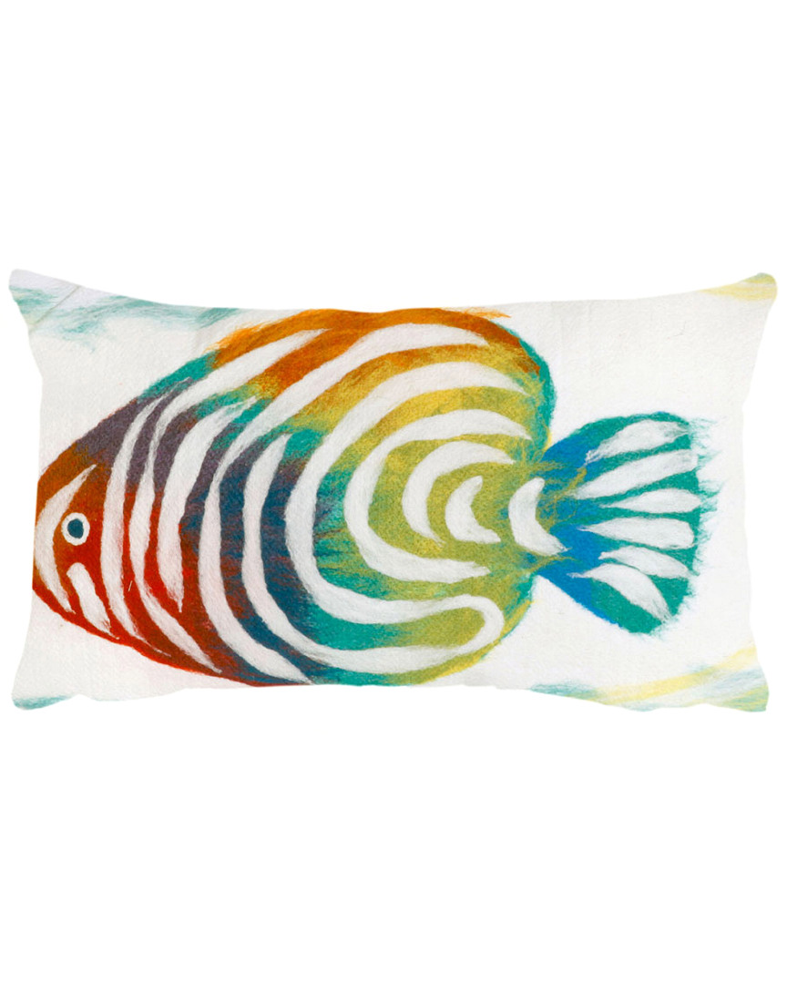 Liora Manne Visions Iii Rainbow Fish Indoor/outdoor Pillow