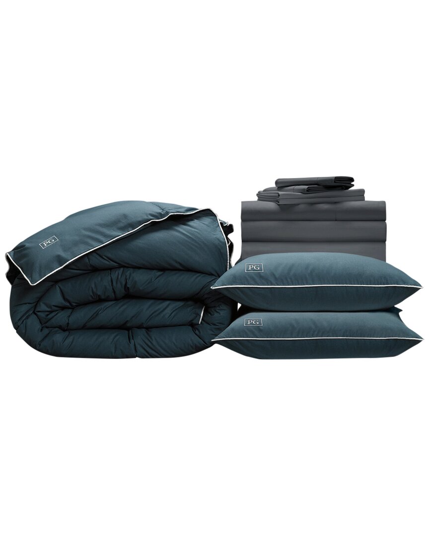 Pillow Guy Classic Cool Crisp Perfect 10-piece Bedding Bundle With Down-alt Gel Fiber, Queen In Grey