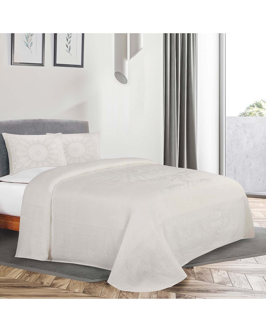 Superior Kymbal Cotton-blend Woven Traditional Medallion Lightweight Jacquard  Bedspread & Sham Set