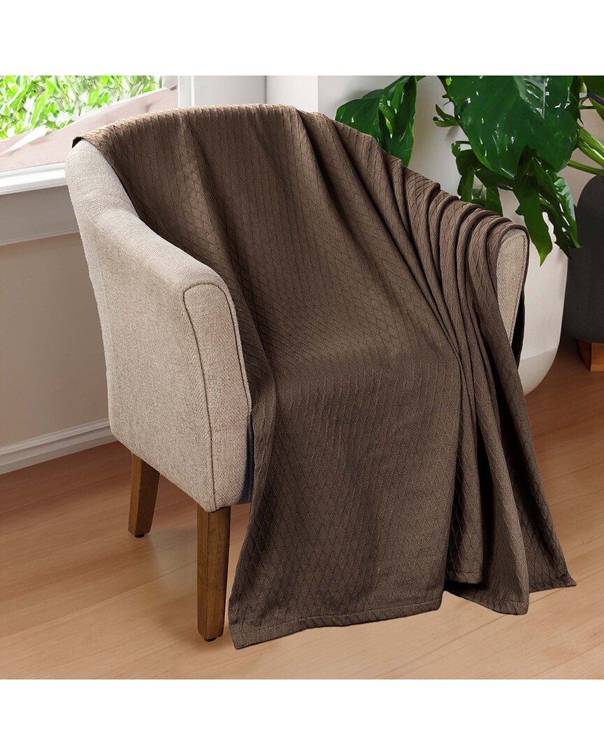 Superior Cotton All-season Diamond Throw Blanket