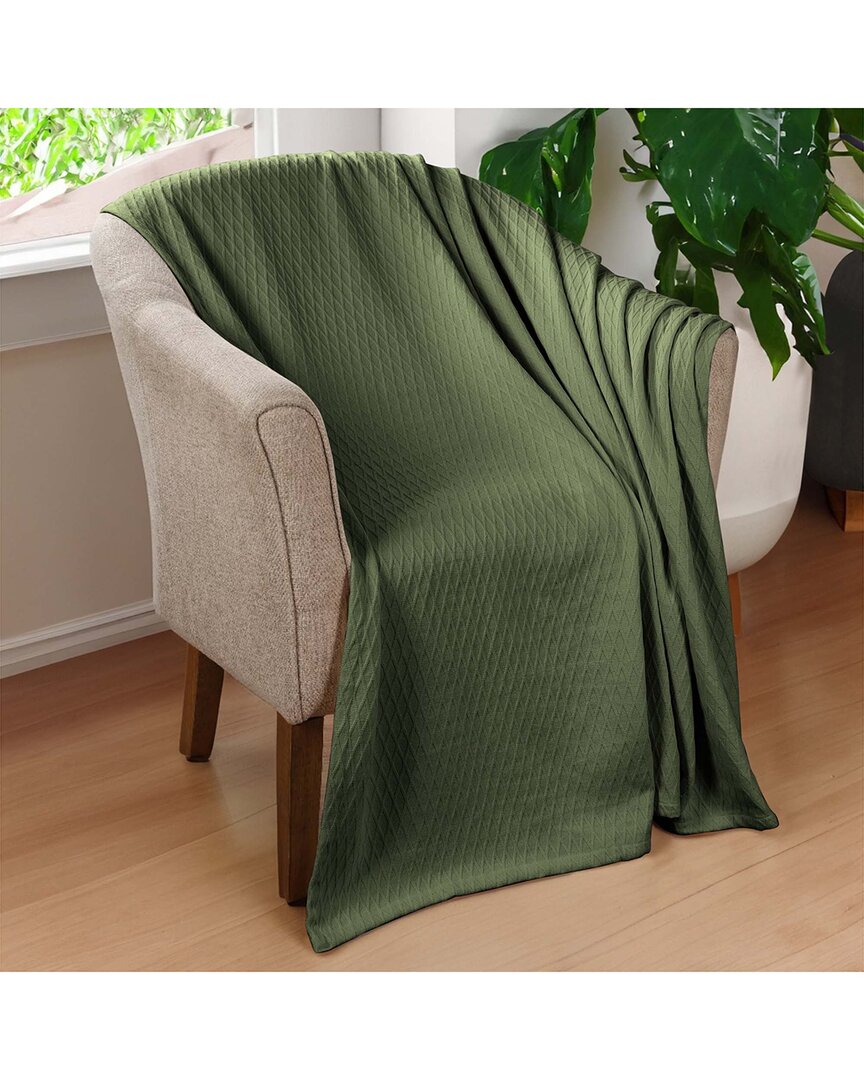 Superior Cotton All-season Diamond Throw Blanket