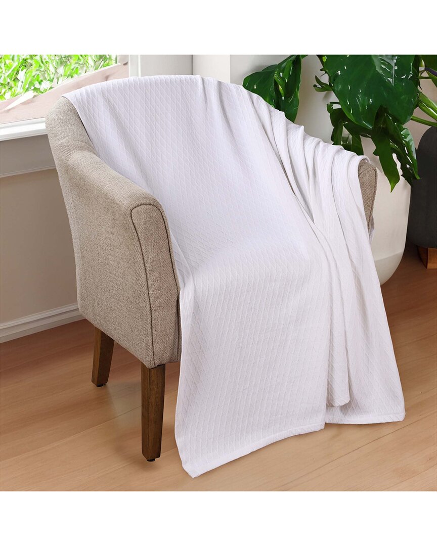 Superior Cotton All-season Diamond Throw Blanket
