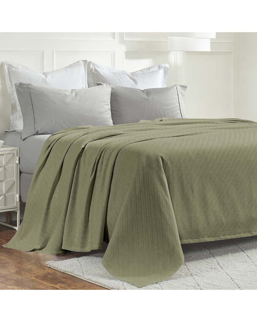 Superior Milan Cotton Textured Striped Lightweight Woven Blanket