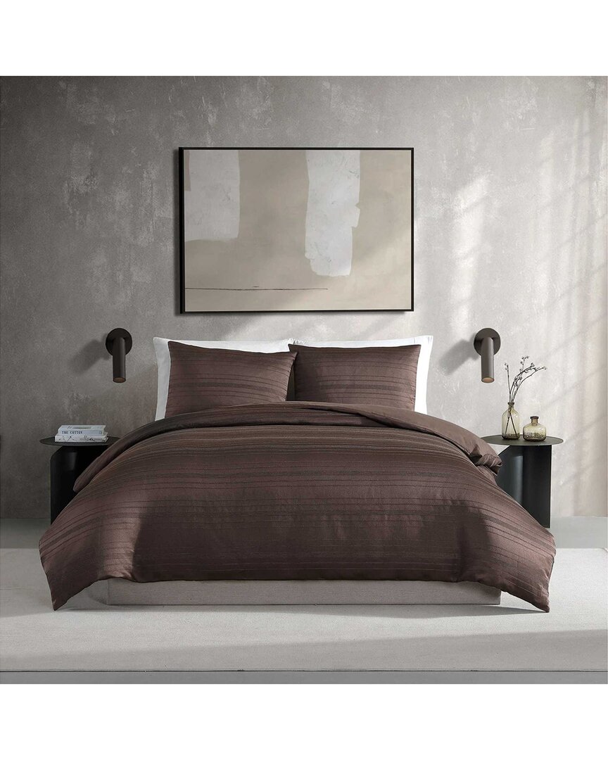 Vera Wang Illusion Lines Jacquard Duvet Cover Set