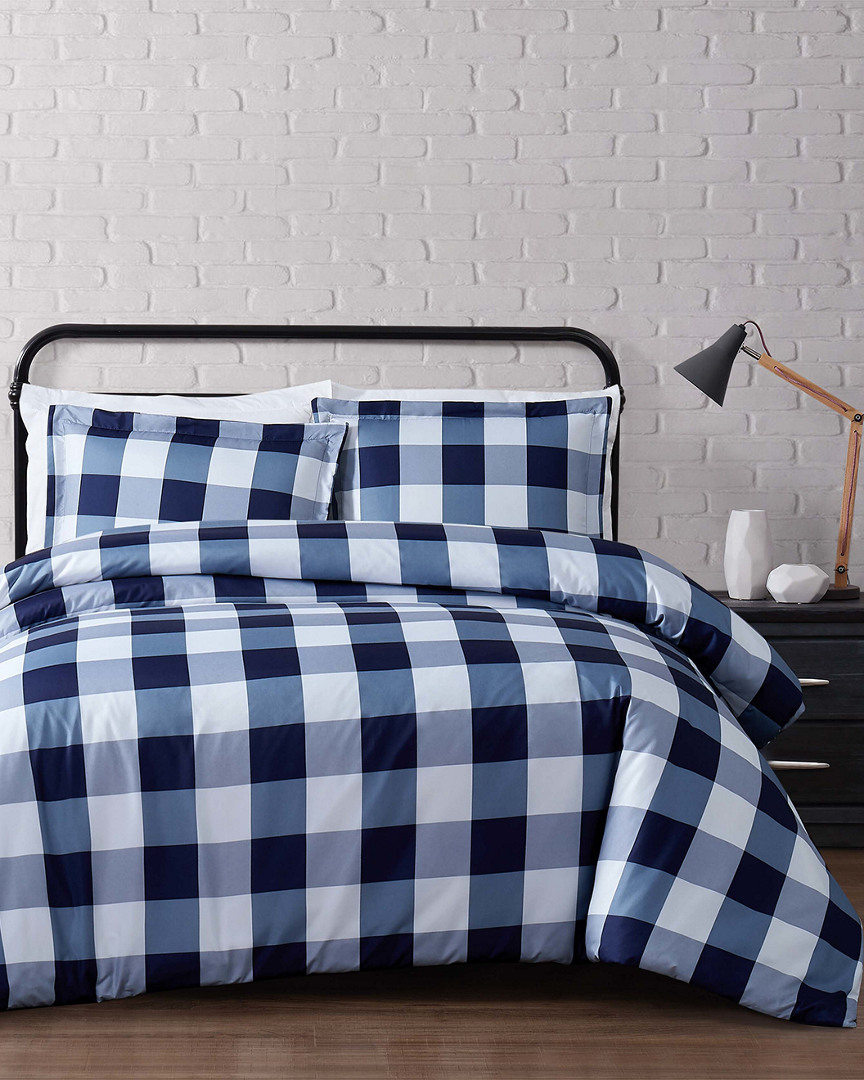 Truly Soft Everyday Buffalo Plaid Navy Duvet Set