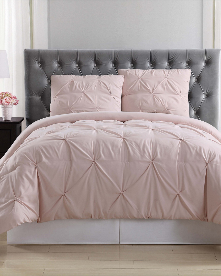 Truly Soft Pleated Blush Comforter Set