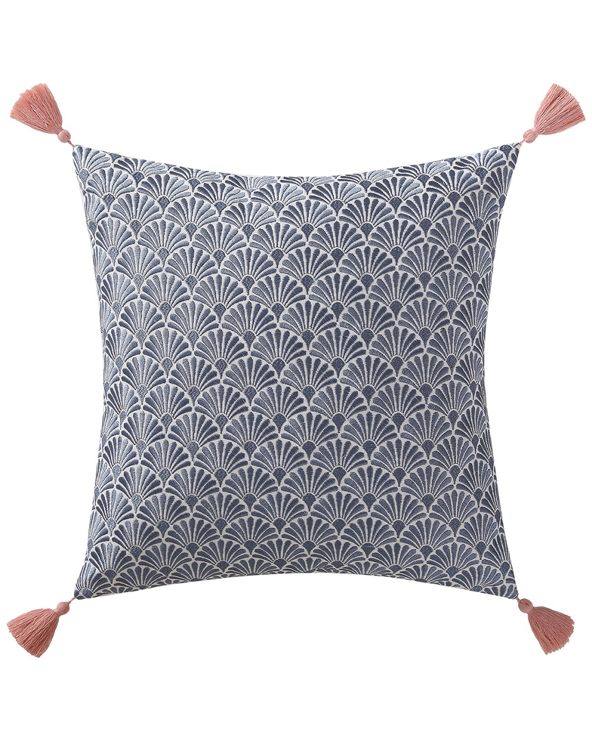 Oceanfront Resort Indienne Paisley Embroidered Scallop Decorative Pillow
