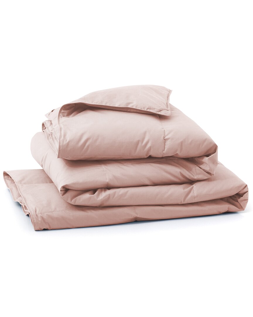 Unikome All Season Organic Cotton White Goose Down Duvet In Pink