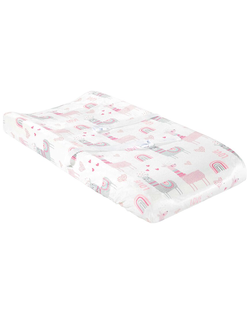 Shop Lush Decor Llama Love Soft & Plush Changing Pad Cover In Pink