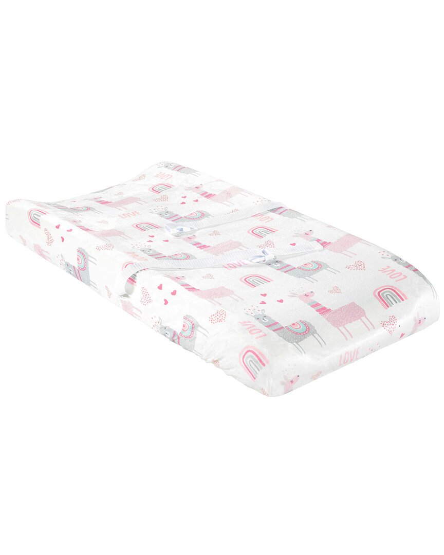 Lush Decor Llama Love Soft & Plush Changing Pad Cover In Pink