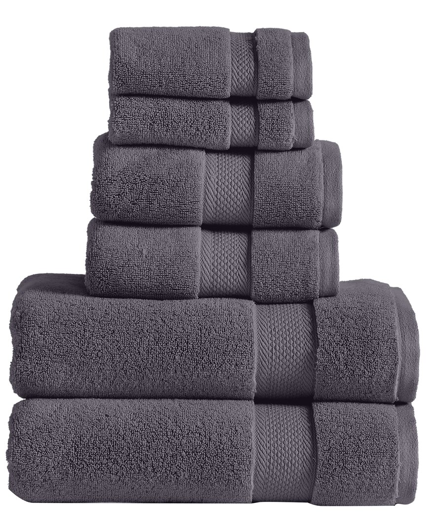 Modern Threads Luxury Quick Dry 6-piece Towel Set In Grey