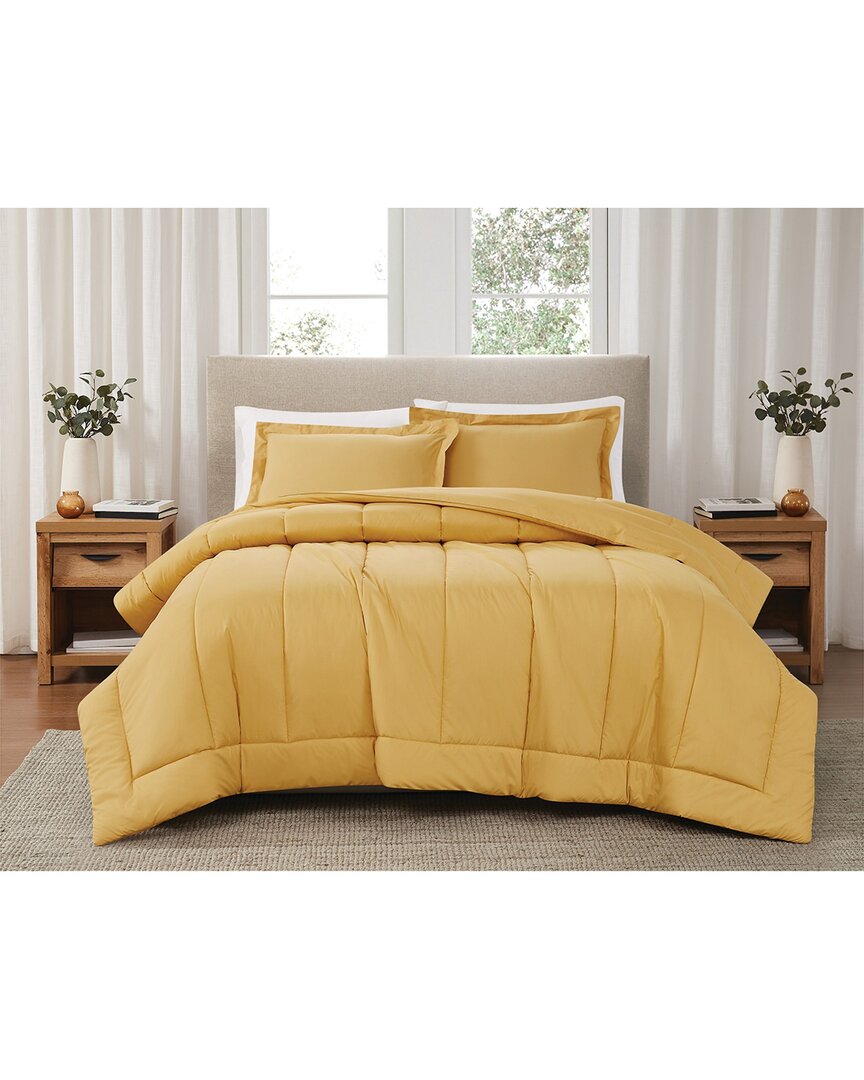 Brooklyn Loom Solid Cotton Percale Comforter Set