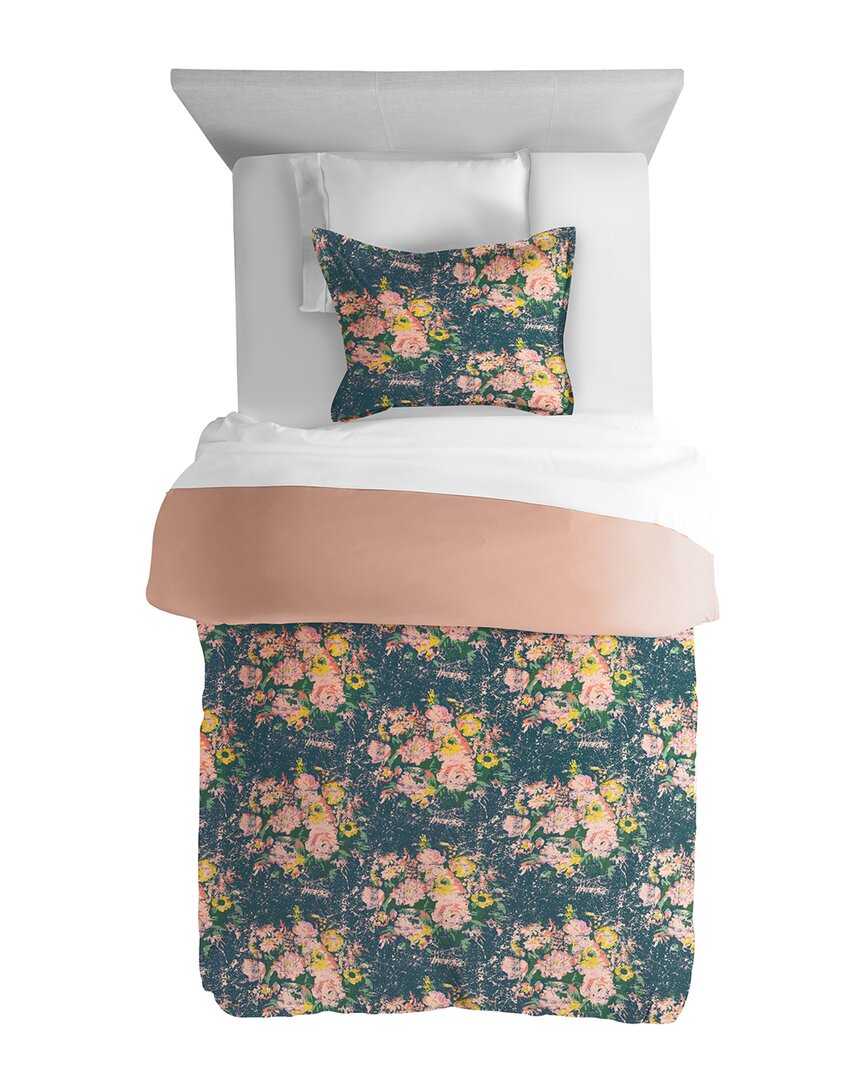 Made Supply Co. 3pc Floral Reversible Comforter Set In Navy