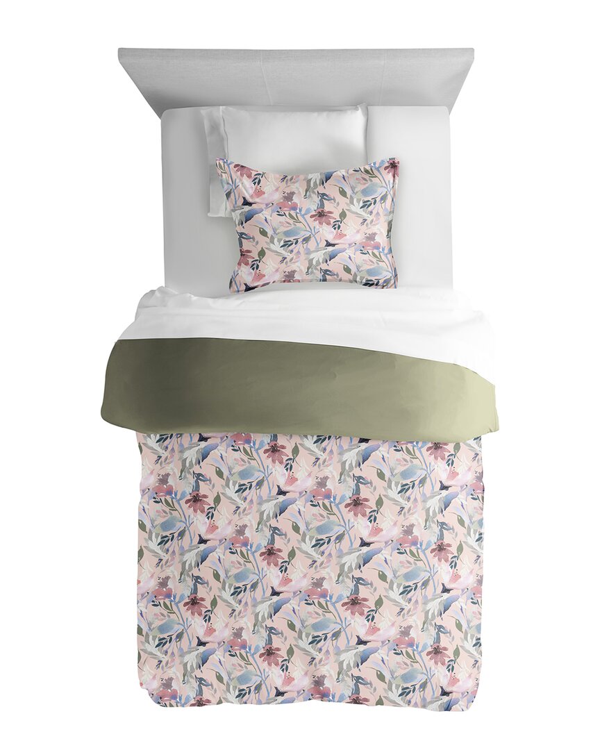 Made Supply Co. 3pc Watercolor Floral Reversible Comforter Set In Pink