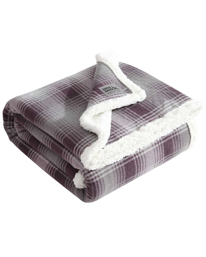Eddie Bauer Nordic Plaid Polar Fleece Reversible Throw Blanket