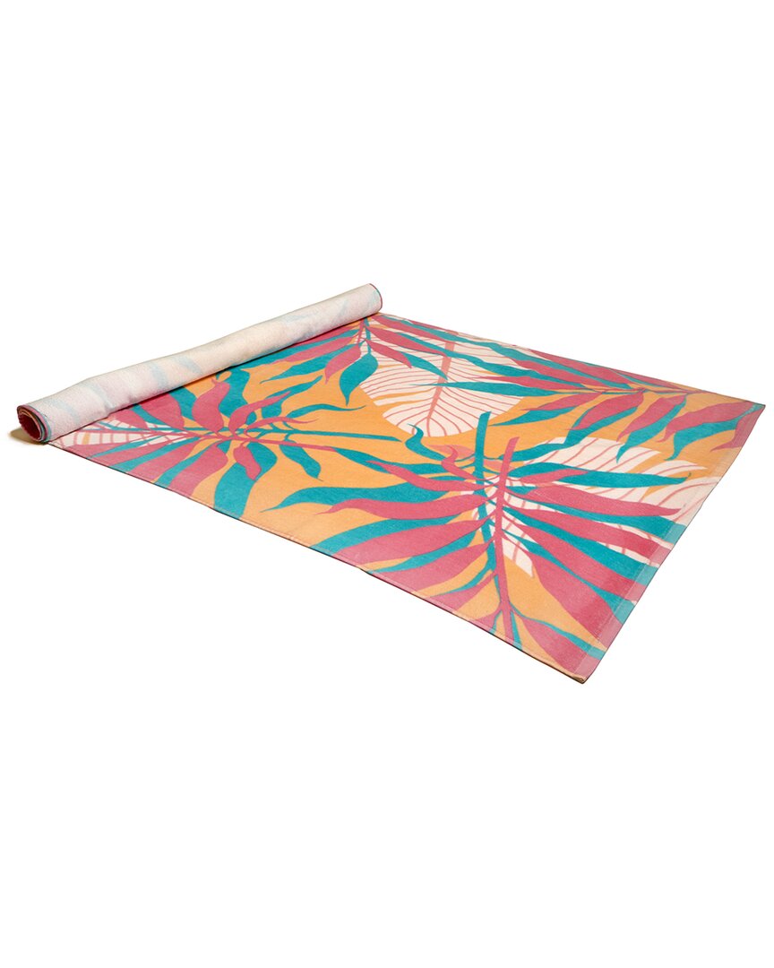 Moda At Home Tropical Leaves Velour Beach Towel