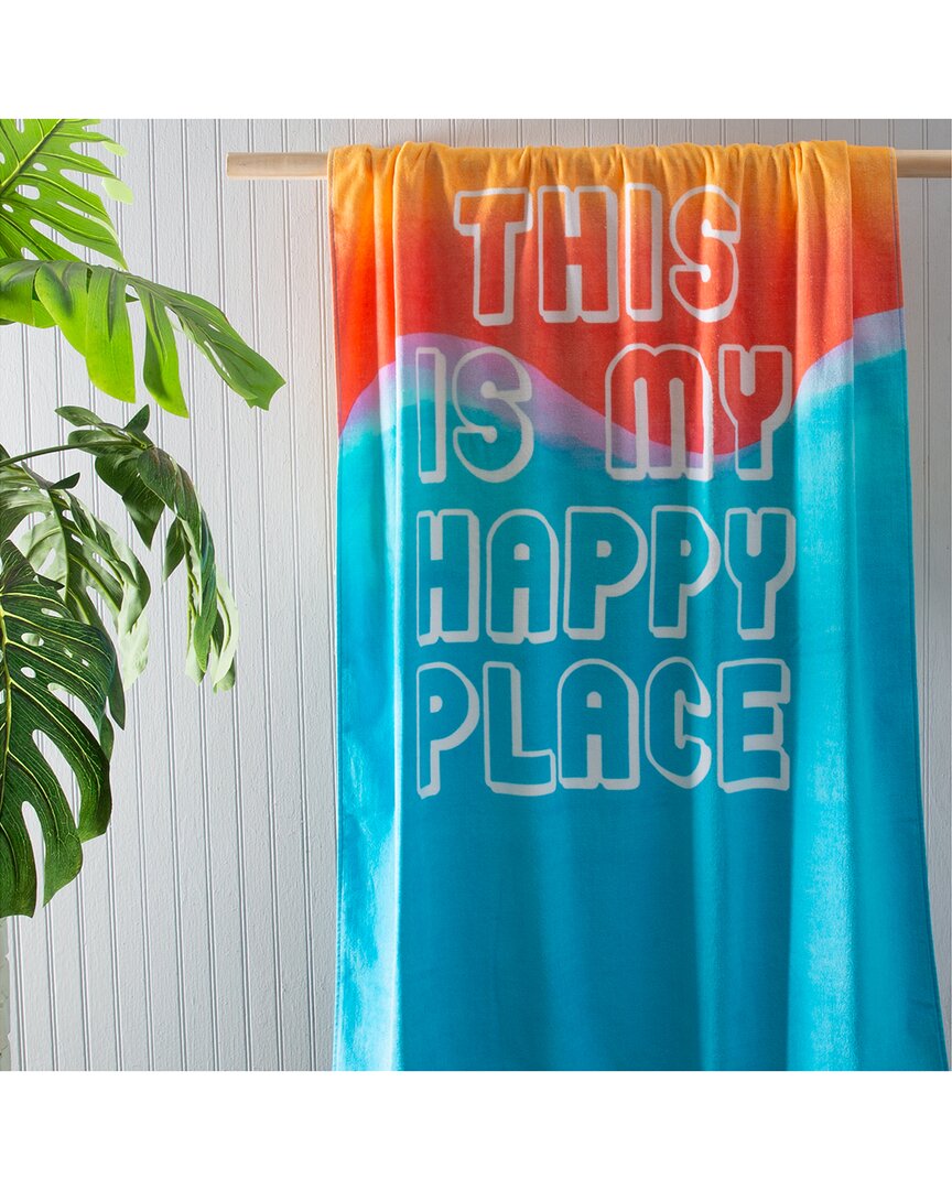 Moda At Home My Happy Place Velour Beach Towel