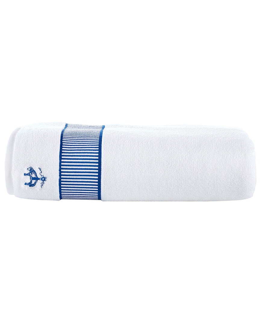 Brooks Brothers Fancy Border Bath Towel In Blue